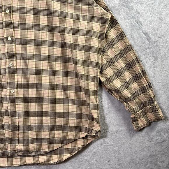 Ralph Lauren Men's Button Up Blake Shirt Size XL Brown Plaid Print 100% Cotton - Picture 3 of 13